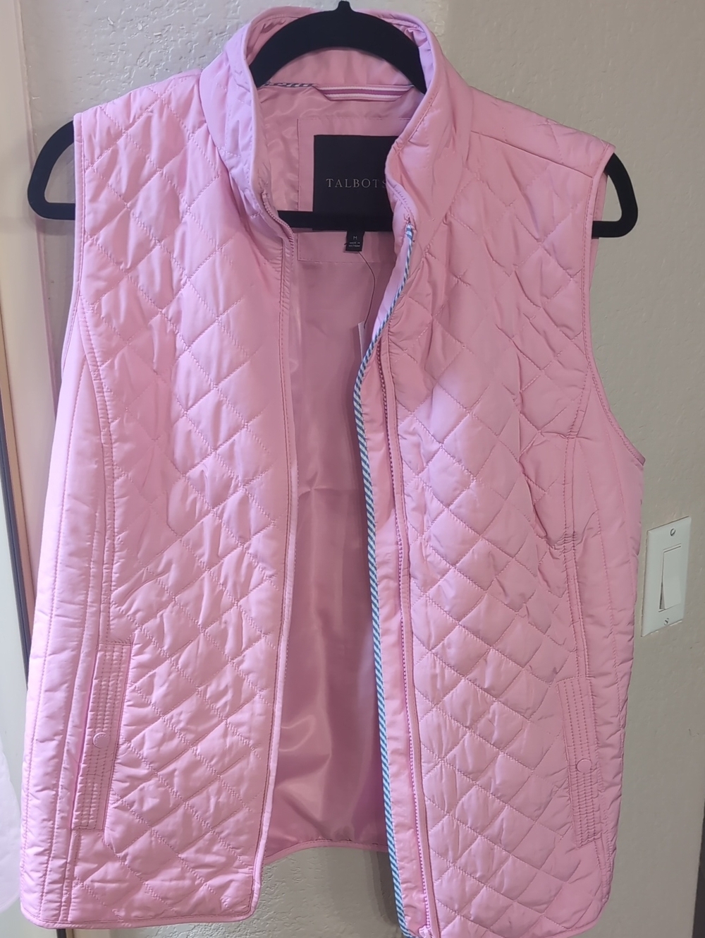 Talbots Light Pink Quilted Sleeveless Vest